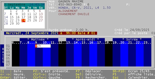 InfoCat Plus Rendez-vous appointments
