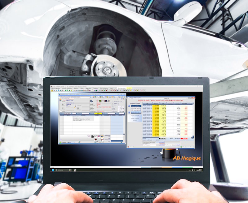 Tech using AB Magique on a computer